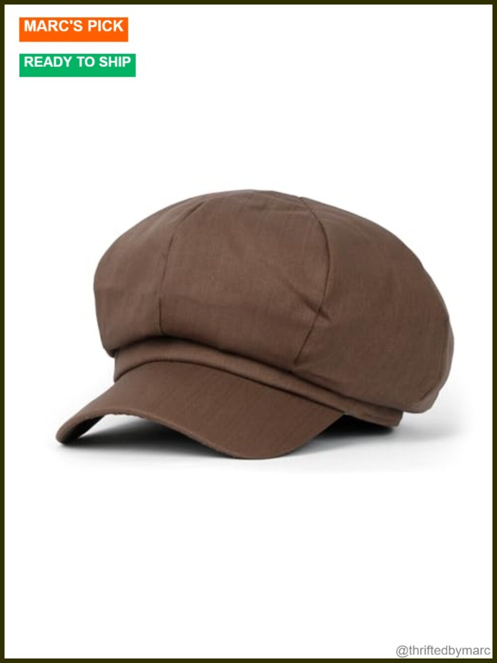 Cotton 8 Panel Newsboy Cap Fitted Duck Bill Vintage Cabbie Hat